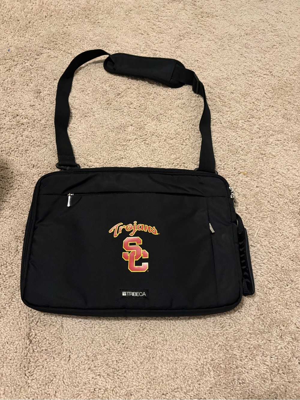 USC Trojans Black Laptop Shoulder Bag by